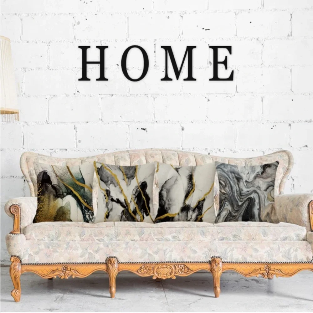 Luxury Home | Stylish Earth Tone Ombre Agate Marble Print Throw Pillow Covers